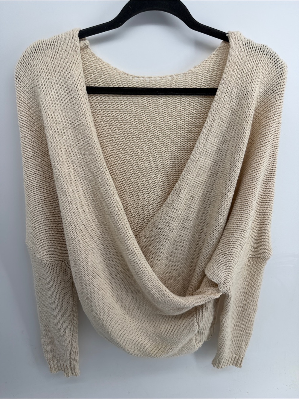 SNDYS. Wool n blend coastal old money cross wrap knit sweater sz 8